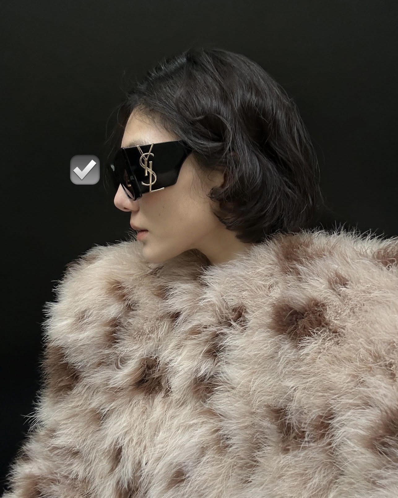 생 로랑 YSL 로고 오버사이즈 쉴드 선글라스