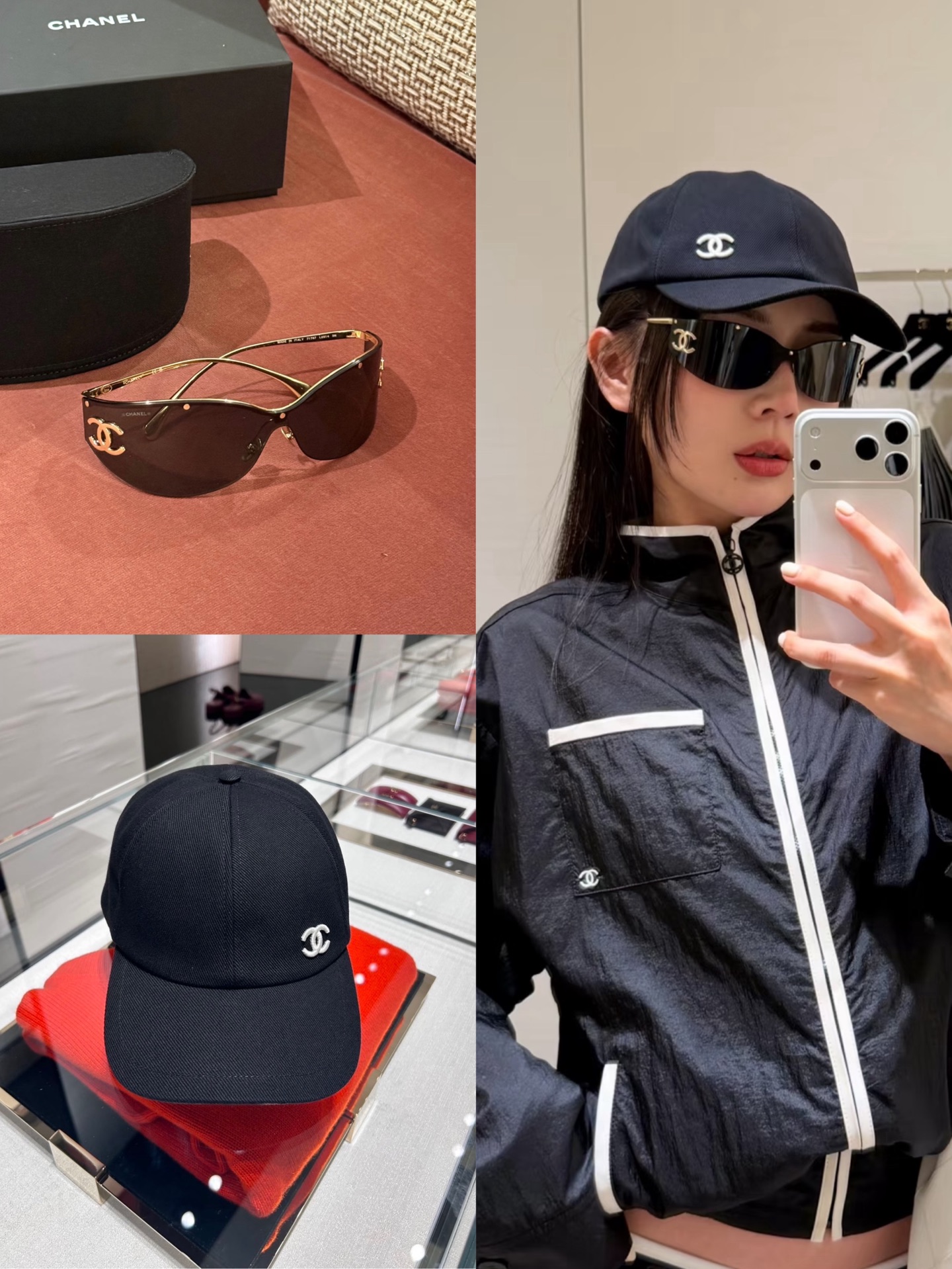 샤넬 CC 로고 6패널 베이스볼 캡