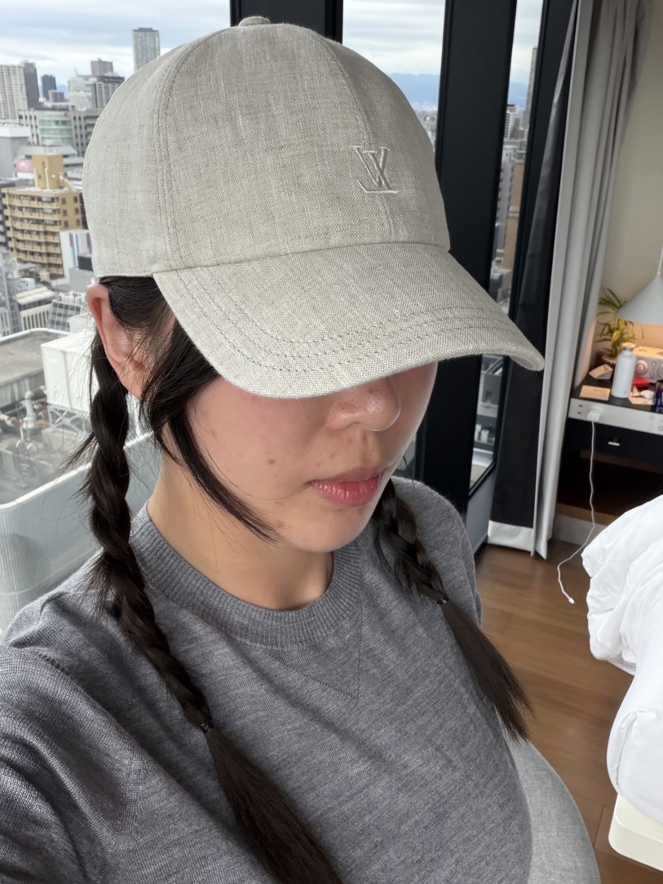 루이비통 LV 자수 리넨 베이스볼 캡