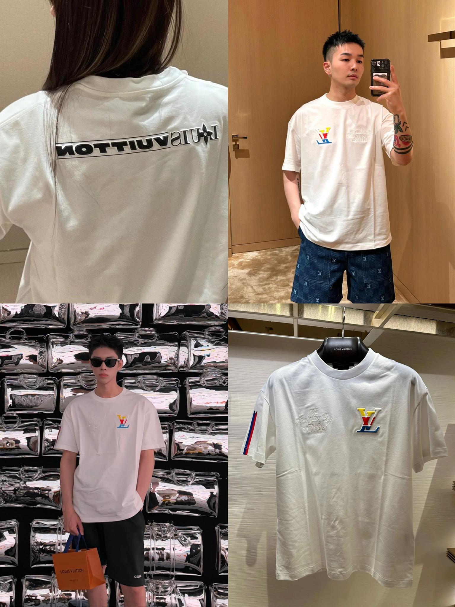 루이비통 아메리카스 컵 컬러 LV 패치 반소매 티셔츠