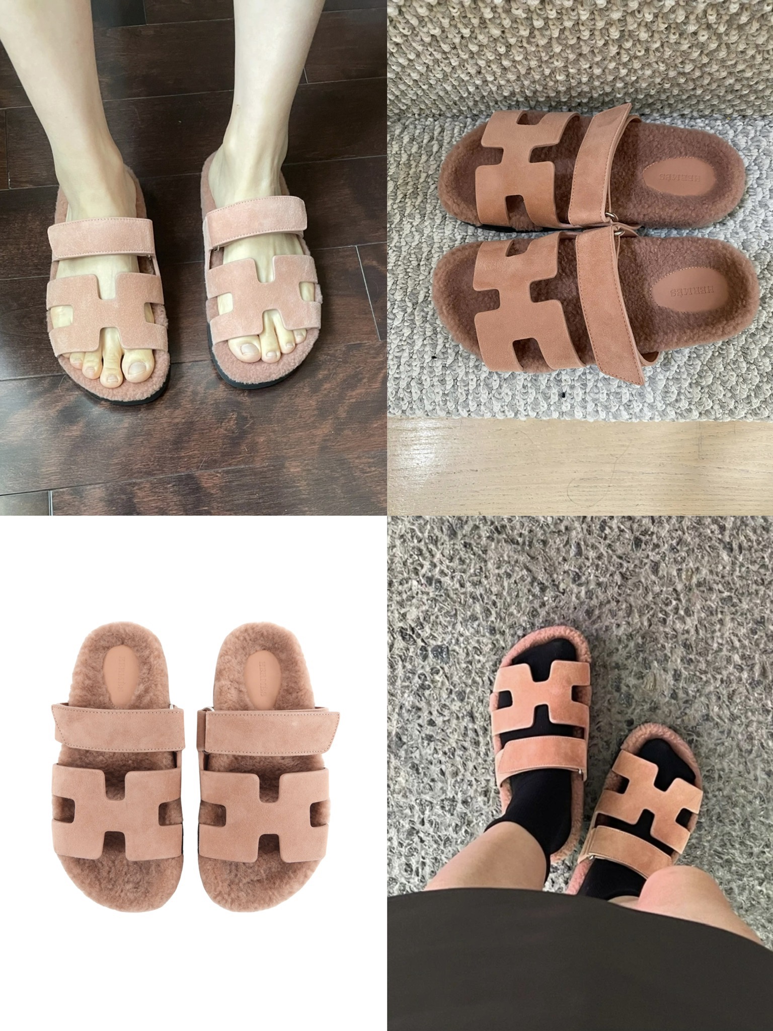 에르메스 오란 H 컷아웃 퍼 안감 스트랩 샌들