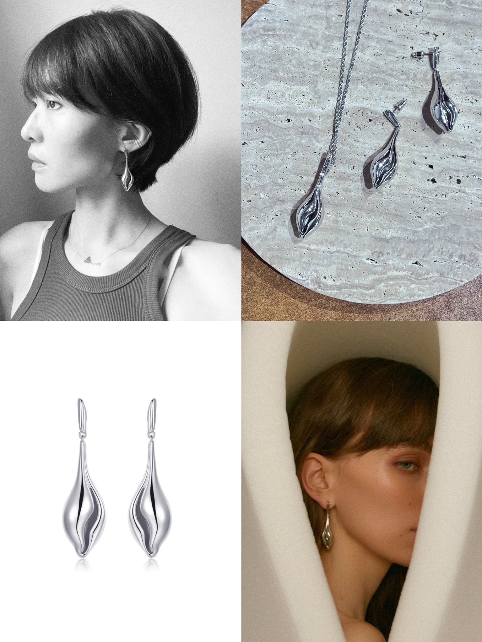 노브랜드 콘치 셸(조개) 모티프 드롭 귀걸이