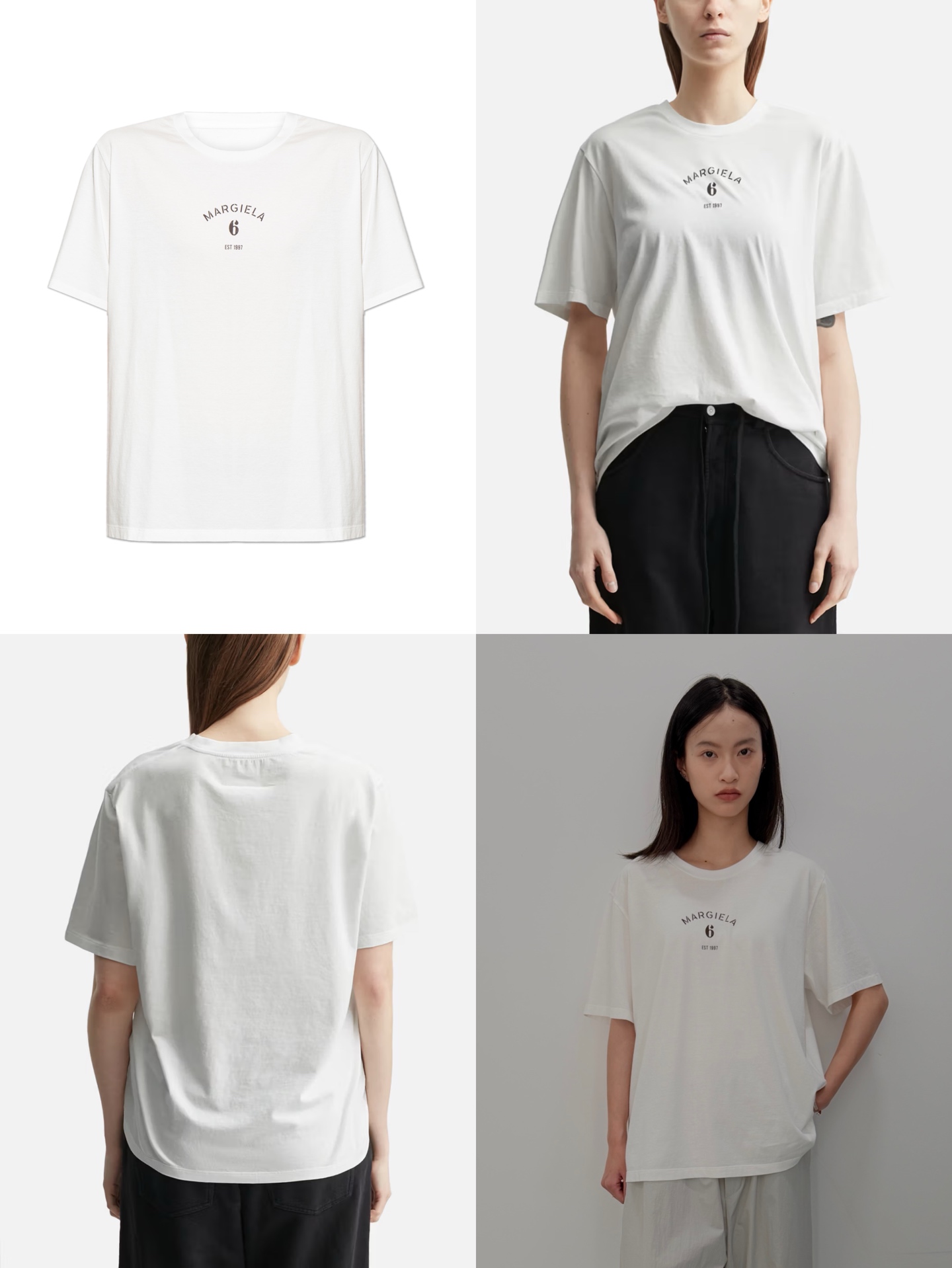 메종 마르지엘라 MM6 마르지엘라 6 로고 프린트 반팔 티셔츠