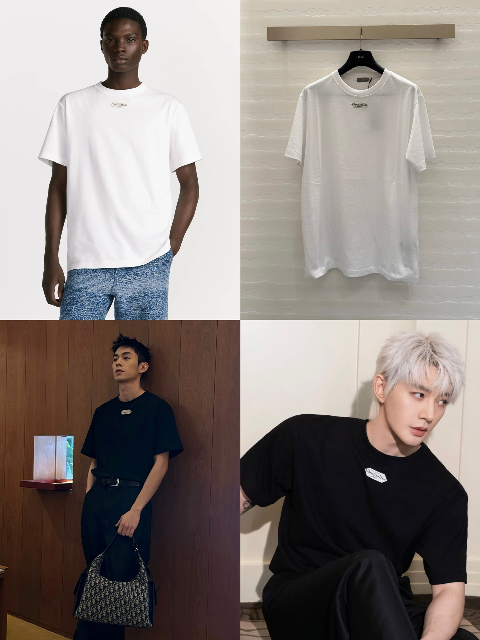 디올 Christian Dior Couture 태그 패치 반소매 티셔츠