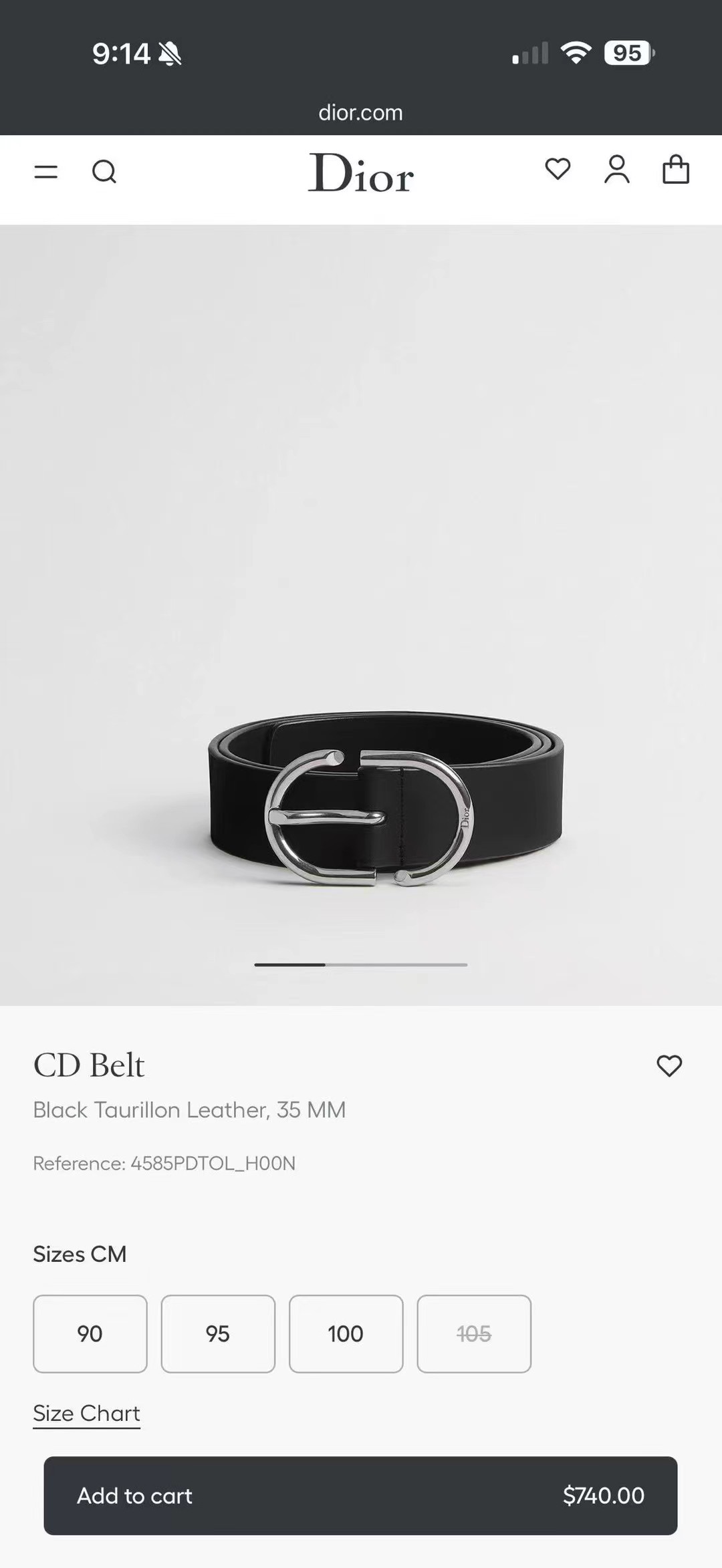 디올 CD 벨트 35mm