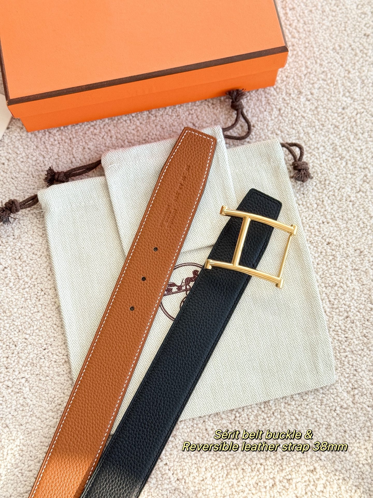 에르메스 세리트(Sérit) H 버클 리버서블 벨트 38mm