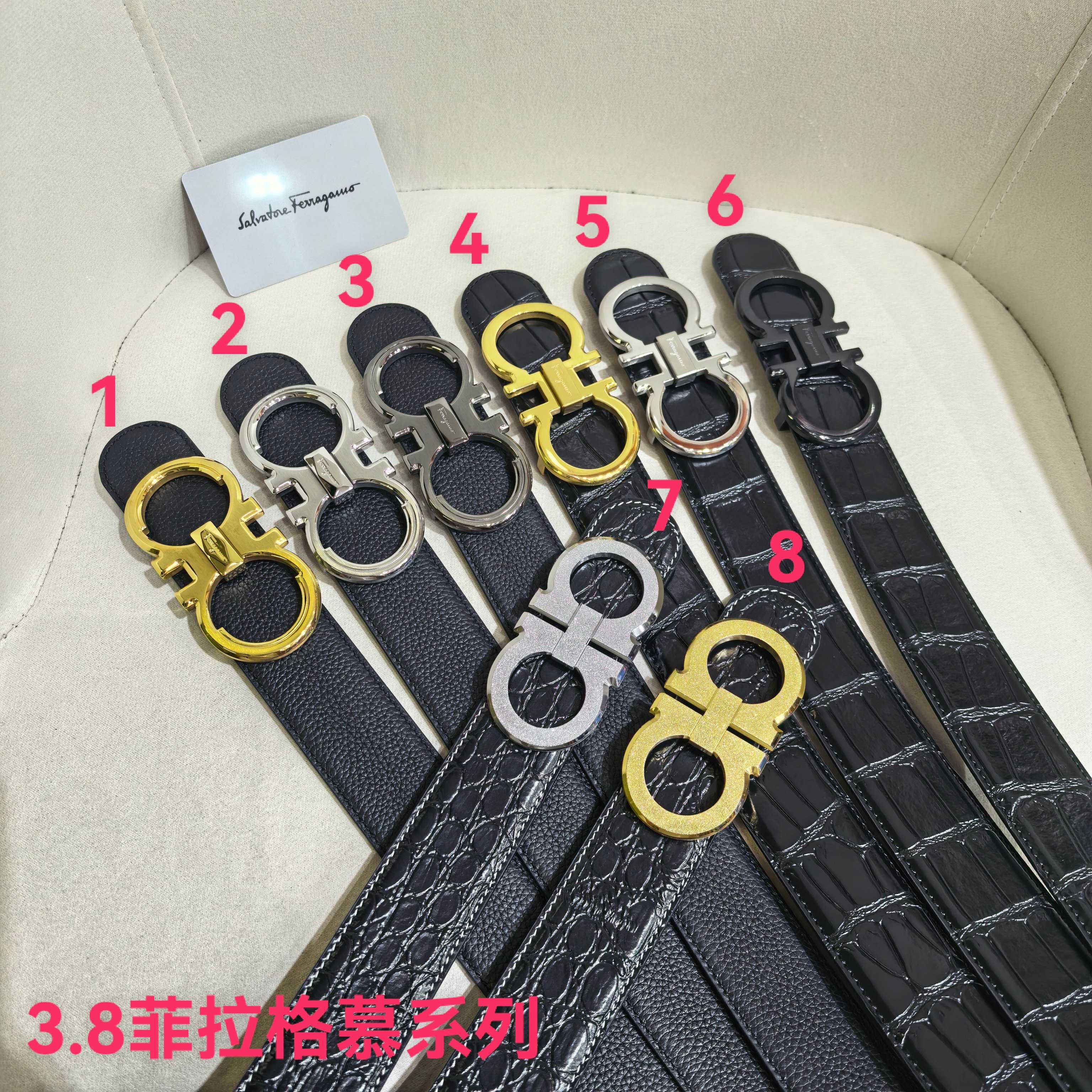 살바토레 페라가모 더블 간치니 리버서블 가죽 벨트