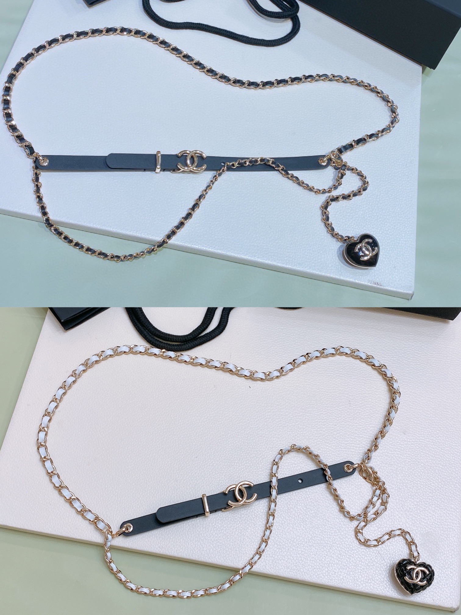 샤넬 CC 로고 하트 참 체인 벨트