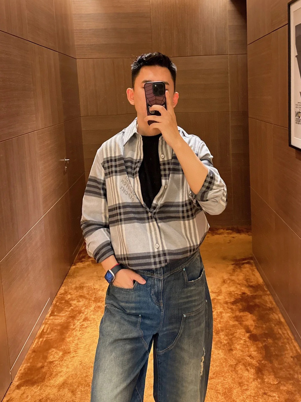버버리 빈티지 체크 롱슬리브 버튼다운 셔츠