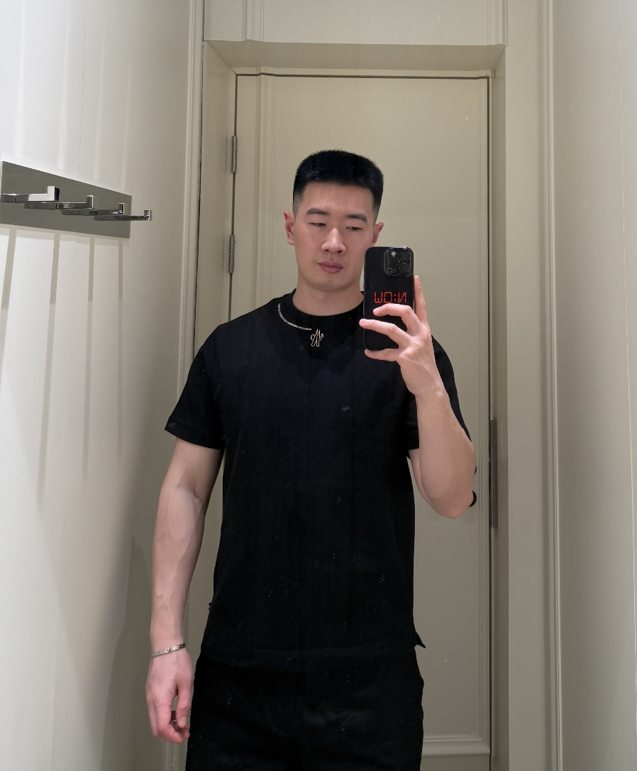 몽클레르 그레노블 로고 프린트 크루넥 반소매 티셔츠