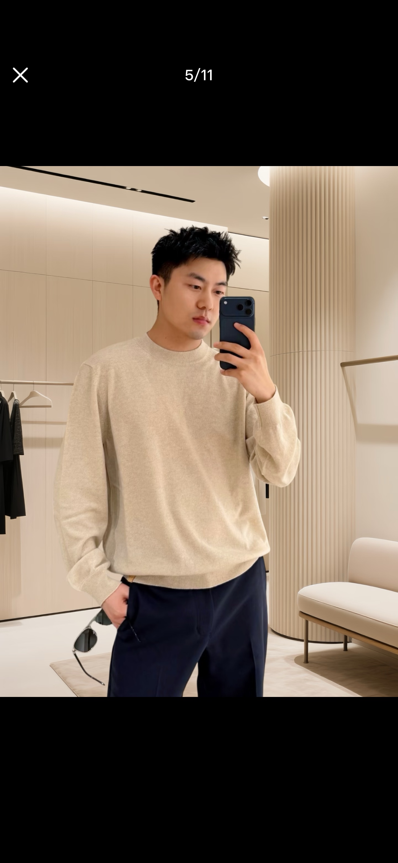 로로피아나 캐시미어 크루넥 스웨터