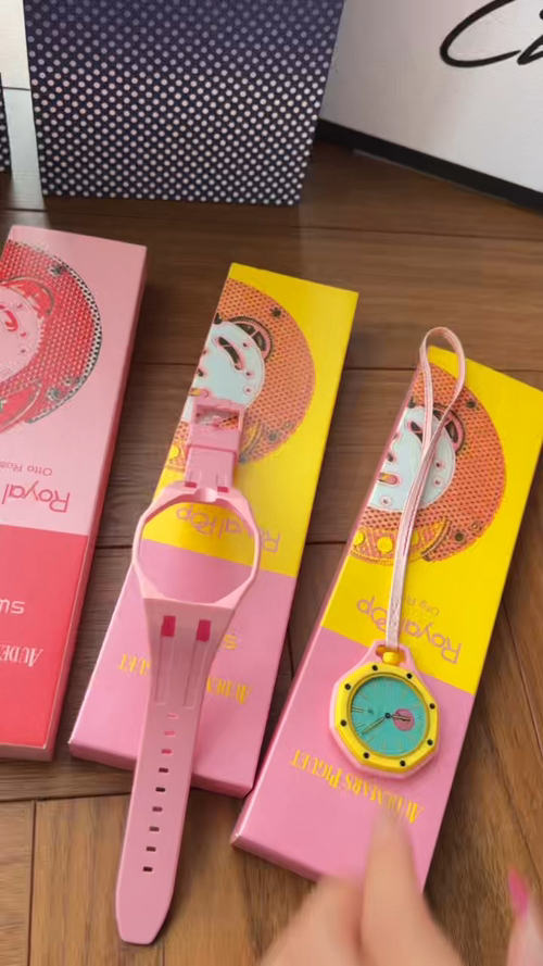 오데마 피게 로열 오크 스타일 탈부착형 미니 워치(스와치 협업 표기 디자인)