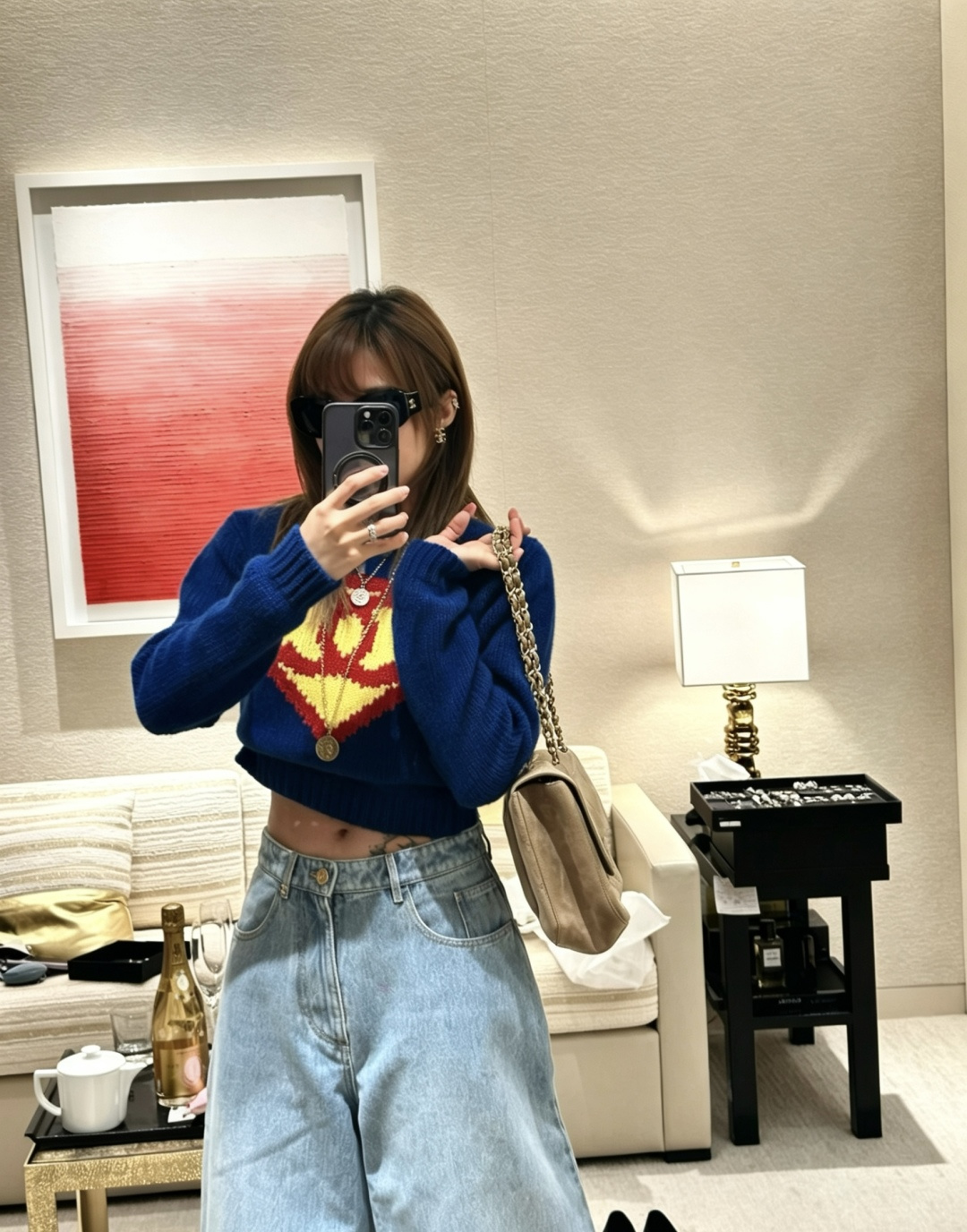 샤넬 빈티지 칼 라거펠트 프로필 코인 펜던트 네크리스