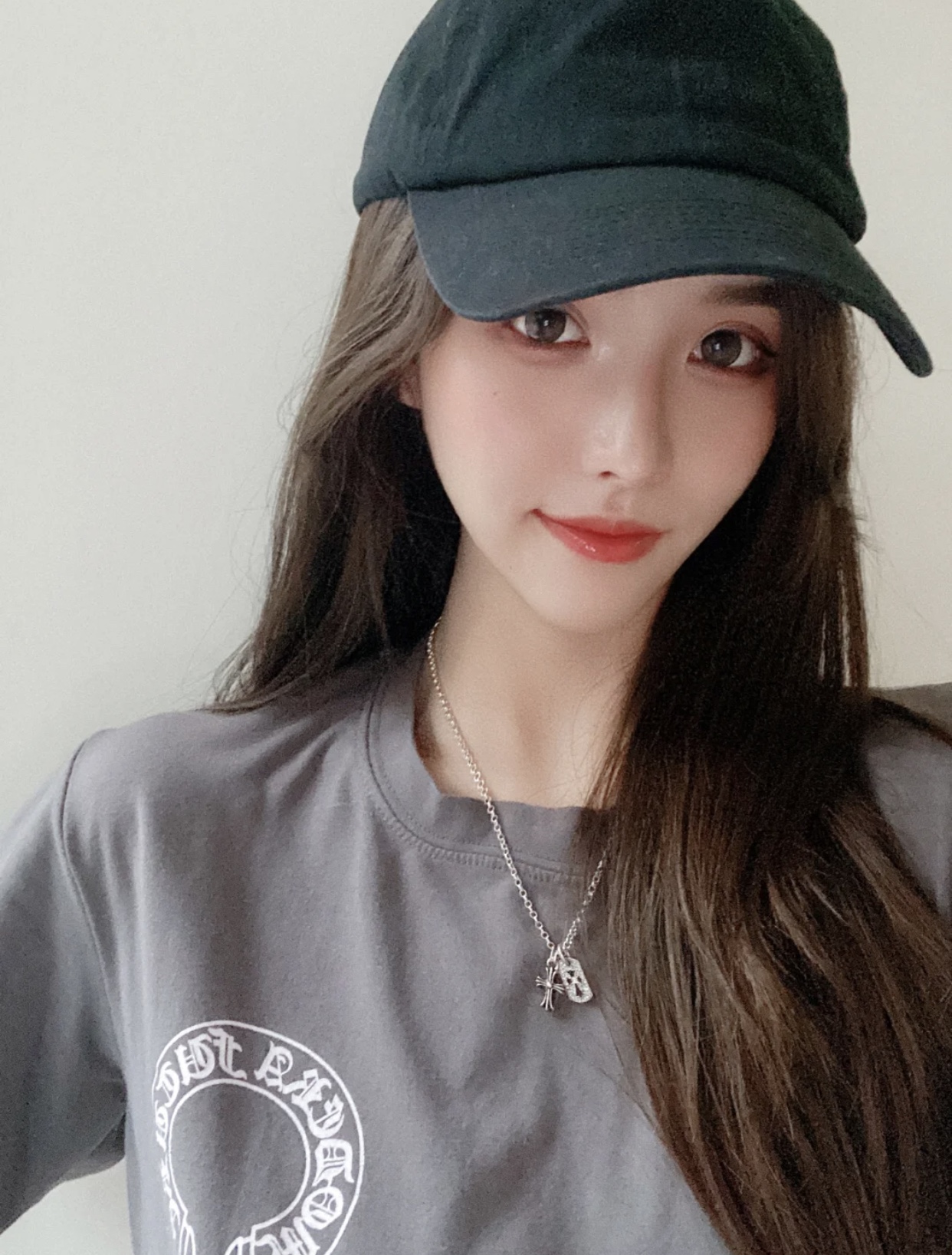 크롬하츠 베이비 팻 크로스 펜던트 실버 체인 목걸이