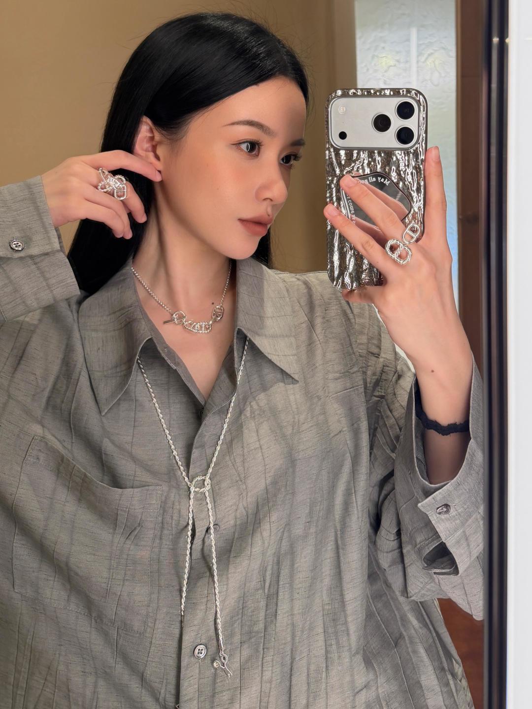 크롬하츠 세이프티 핀 펜던트 체인 네크리스