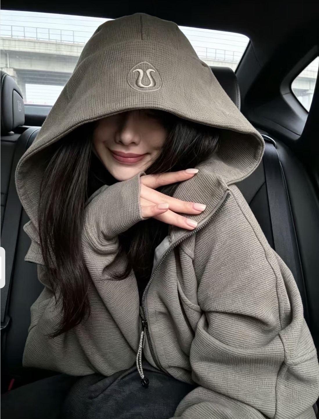 룰루레몬 스쿠바 와플 니트 풀집 후디