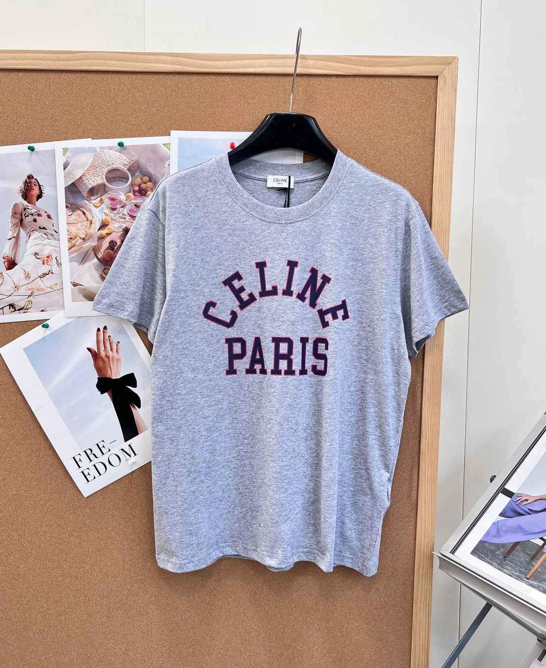 셀린느 CELINE PARIS 아치 로고 프린트 반팔 티셔츠