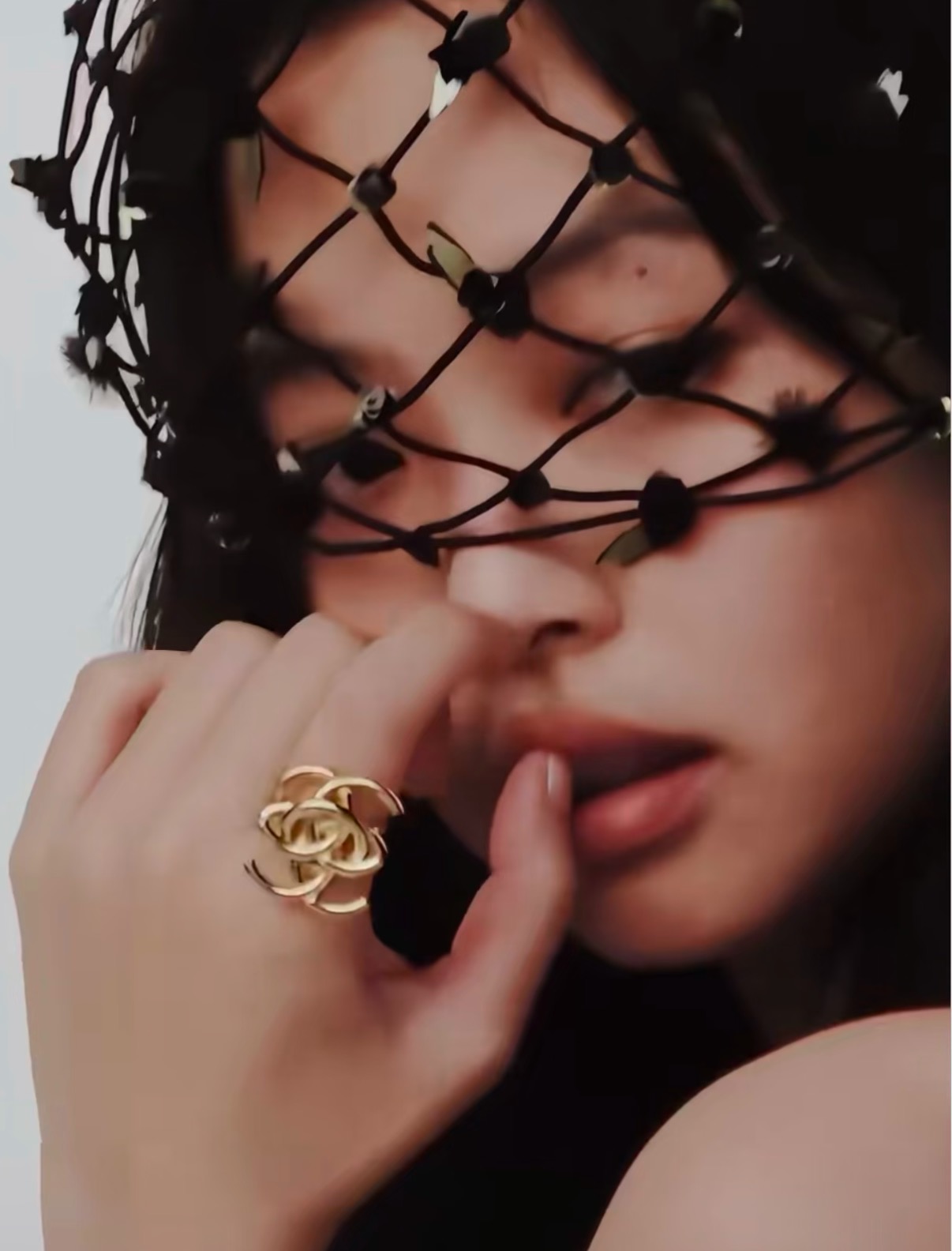샤넬 더블 C 인터로킹 로고 오픈워크 링