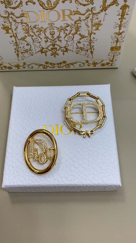 디올 CD 로고 체인 프레임 비대칭 드롭 이어링