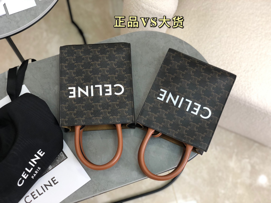 셀린느 미니 버티컬 카바스 트리옹프 캔버스 CELINE 프린트