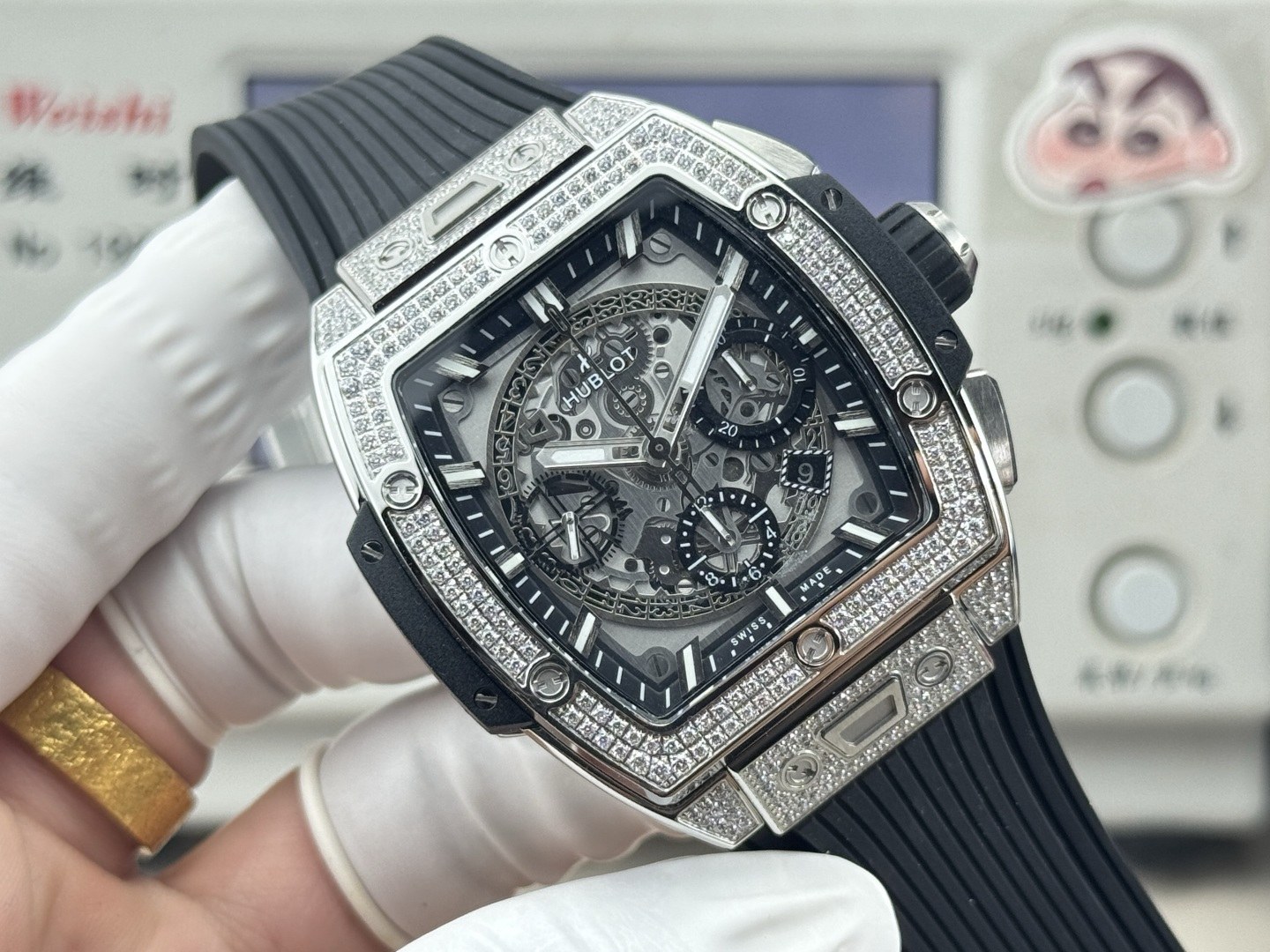 위블로 스피릿 오브 빅뱅 티타늄 파베 크로노그래프 42mm (642.NX.0170.RX)
