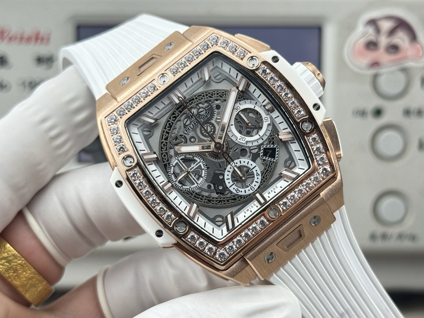위블로 스피릿 오브 빅뱅 킹 골드 화이트 다이아몬드 크로노그래프 42mm