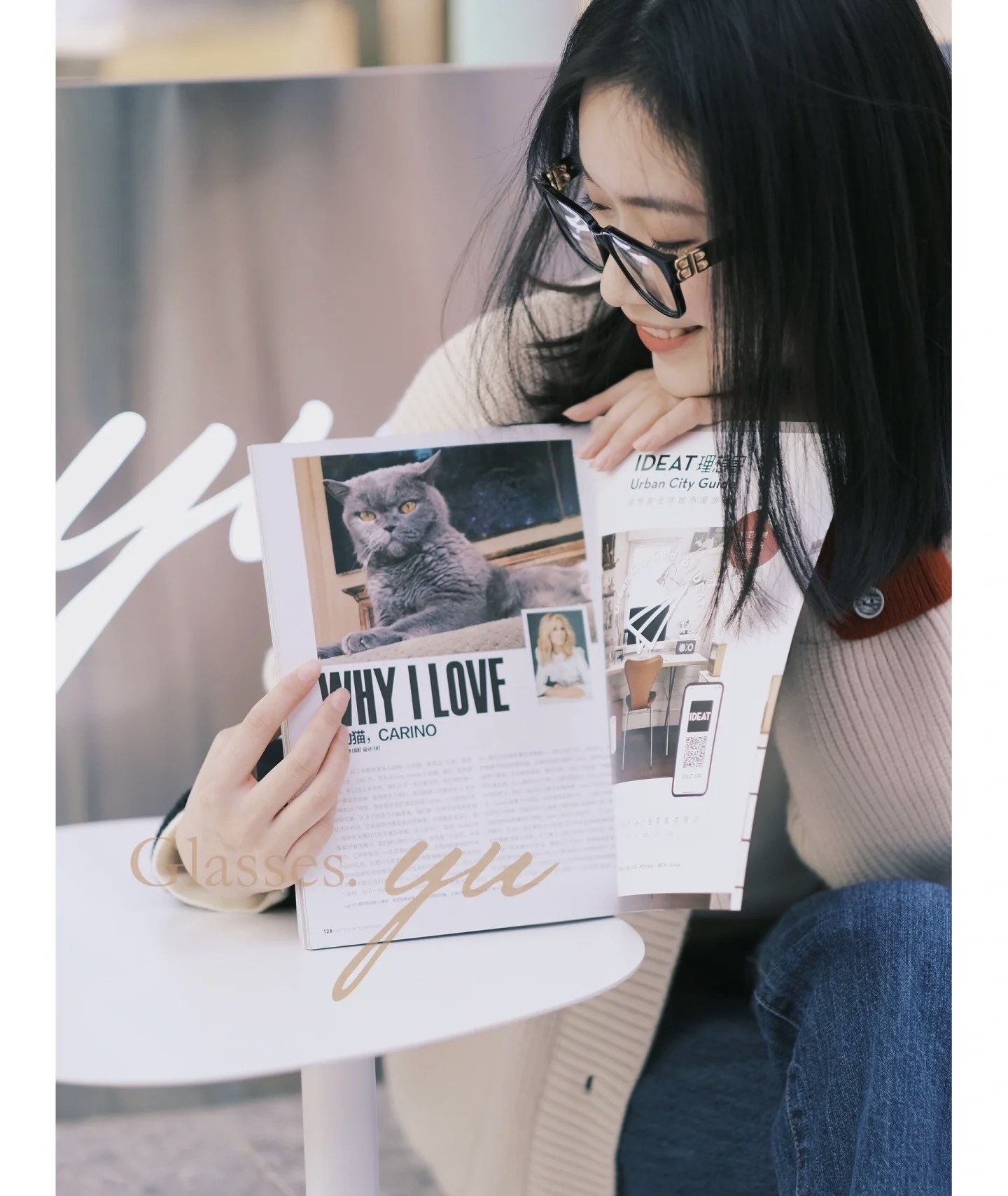 발렌시아가 BB 로고 스퀘어 레ಕ್ಟאַנג글 옵티컬 안경