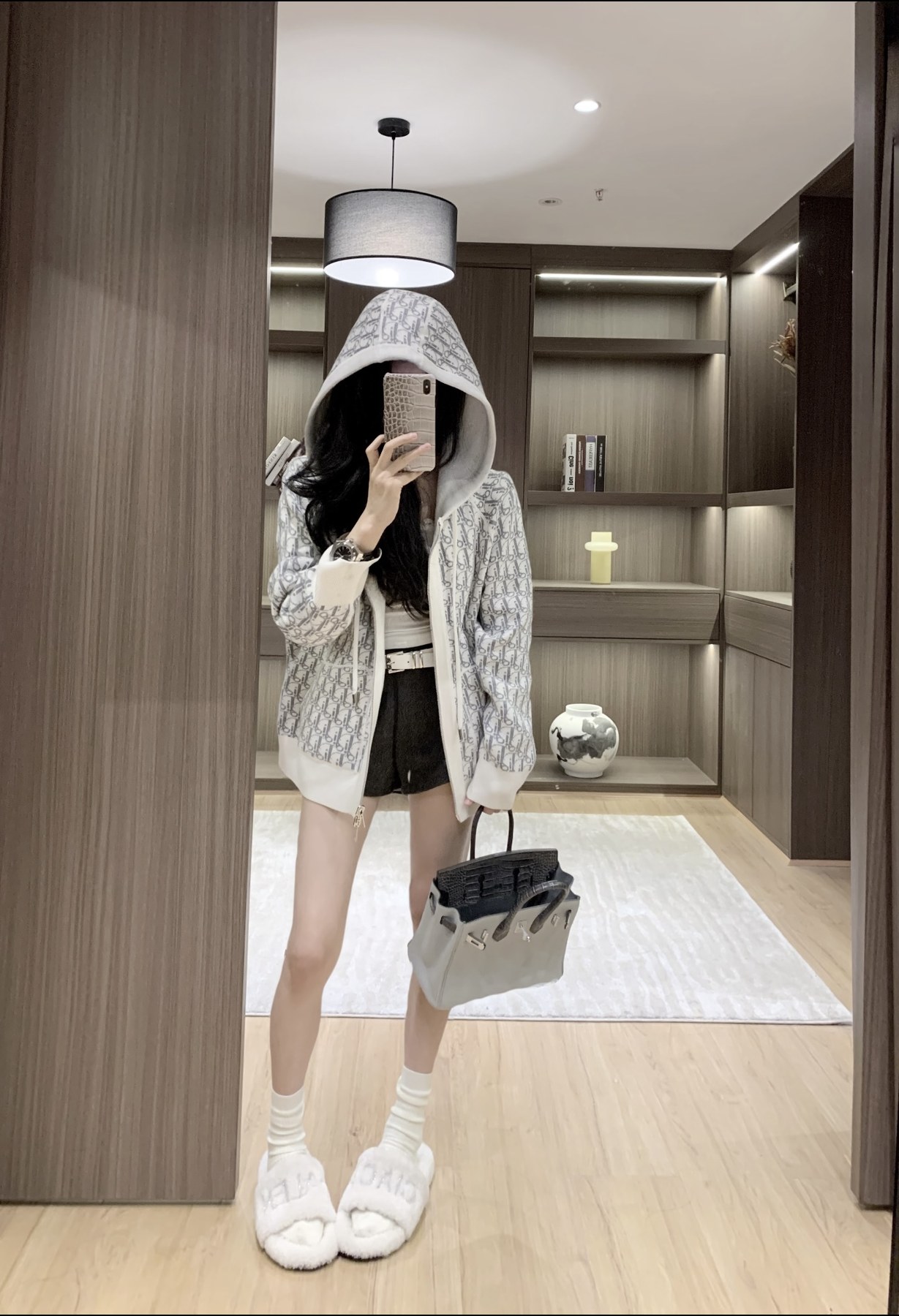 디올 디올 오블리크 후드 집업 재킷
