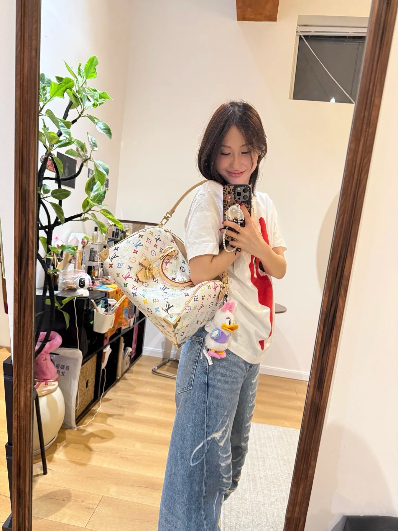 루이 비통 LV x TM 스피디 소프트 30 멀티컬러 모노그램 핸드백