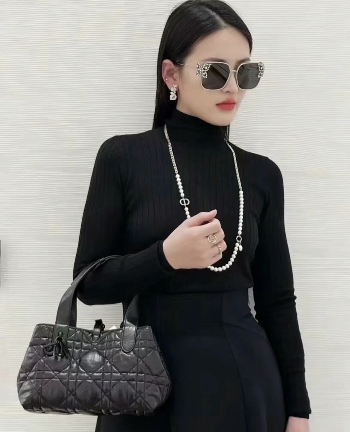 디올 레이디 디올 까나쥬 토트백