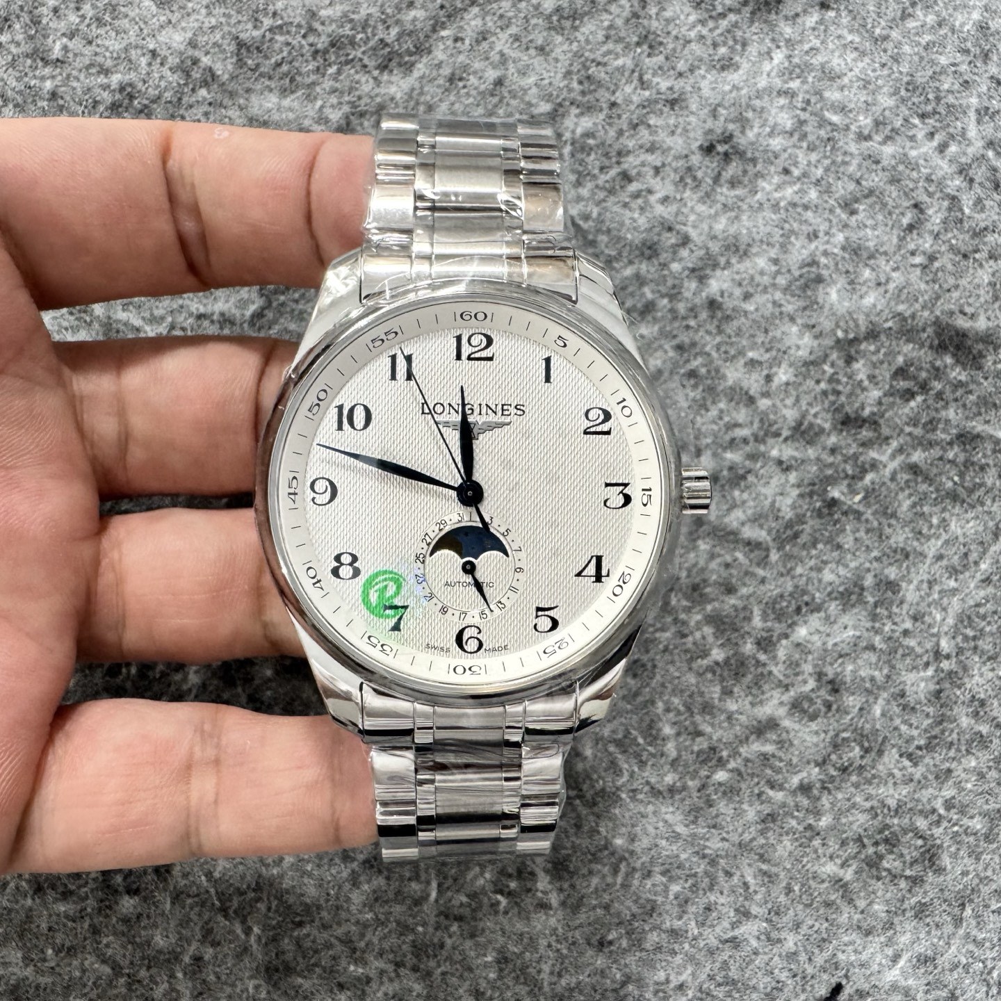 론진 마스터 컬렉션 문페이즈 오토매틱 42mm 스틸 브레이슬릿
