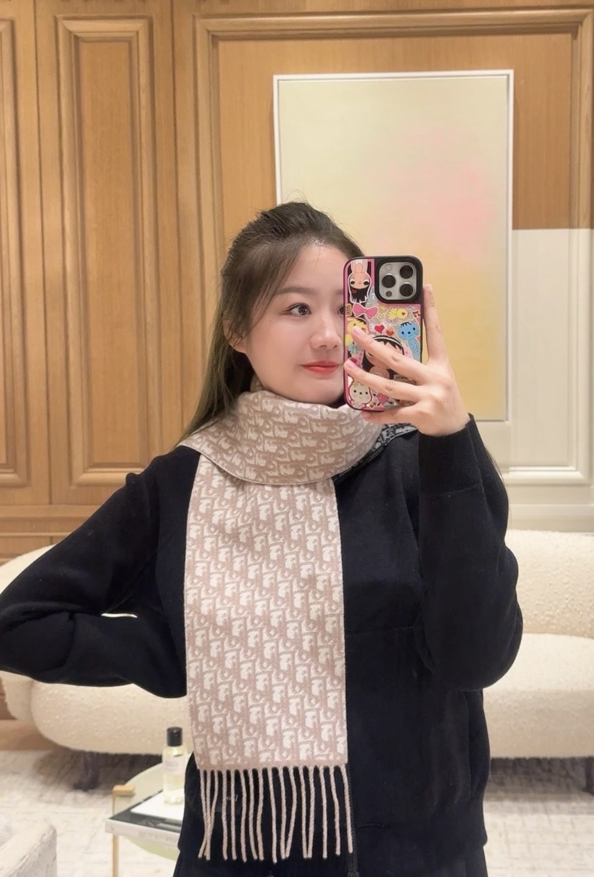 디올 디올 오블리크 프린지 머플러