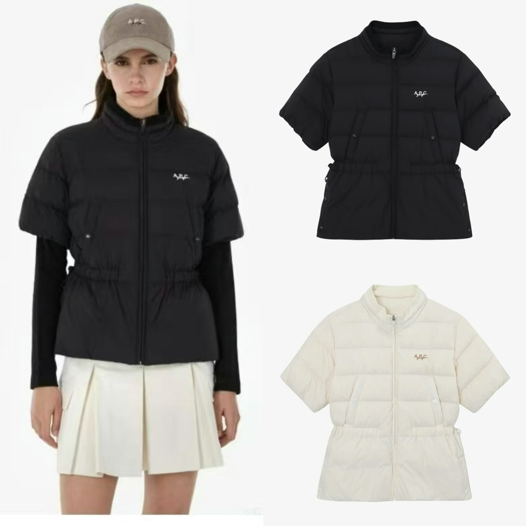 아페쎄(A.P.C.) 여성 로고 쇼트슬리브 다운 패딩 재킷
