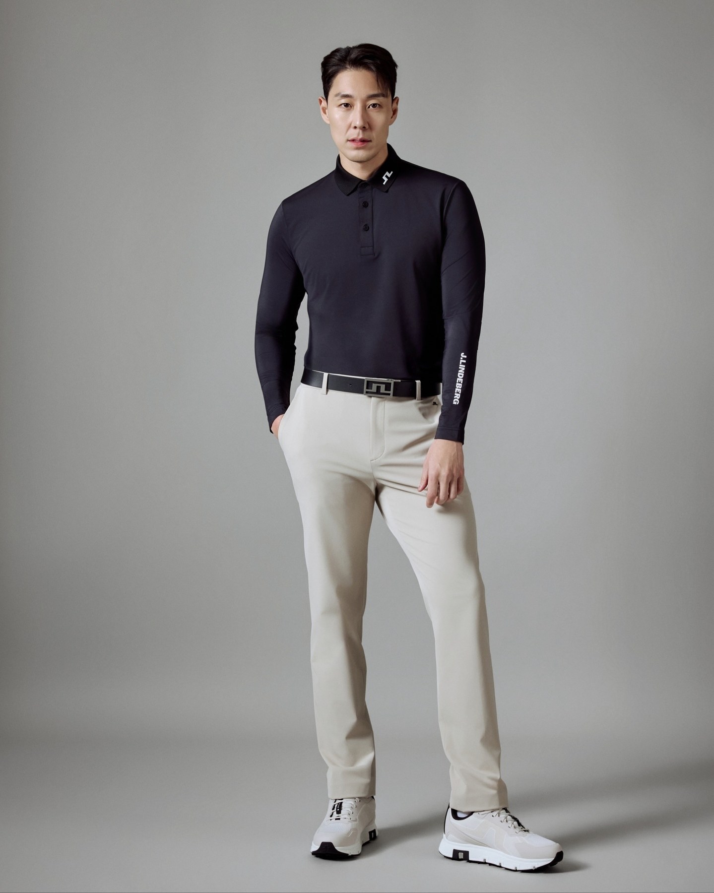 제이린드버그 브리지 로고 롱슬리브 폴로 셔츠