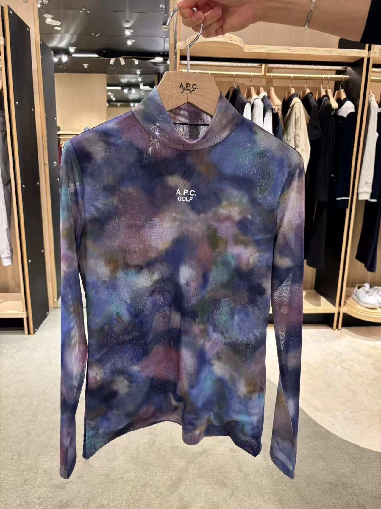 아페쎄 A.P.C. GOLF 프린트 메쉬 하이넥 롱슬리브 탑