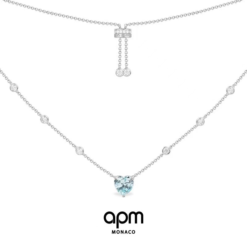 APM 모나코 하트 젬스톤 스테이션 네크리스