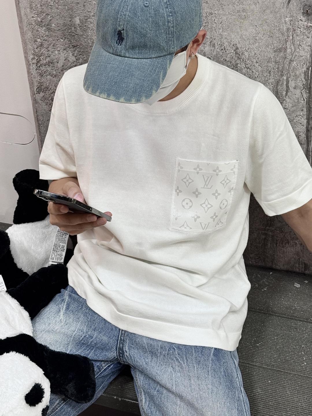 루이 비통 모노그램 자카드 포켓 니트 반소매