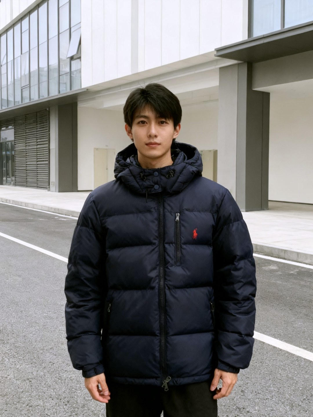 폴로 랄프 로렌 폴로 포니 로고 후드 퀼팅 다운 패딩 재킷