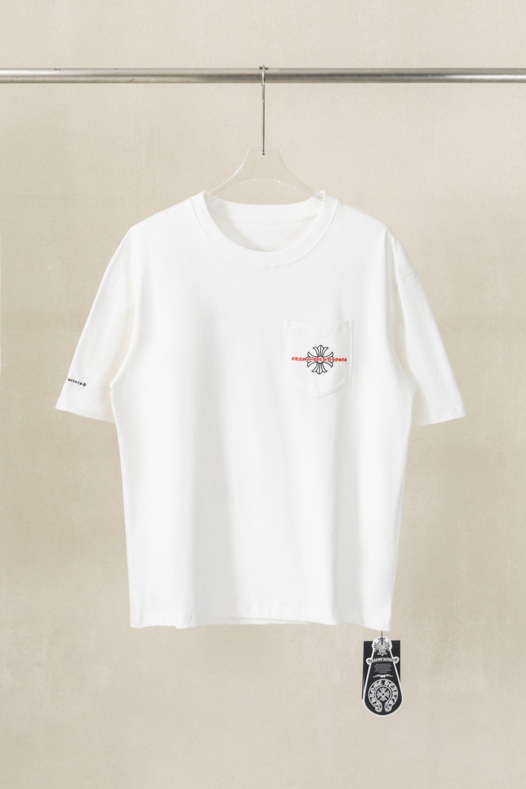 크롬하츠 크로스 패치 포켓 반팔 티셔츠