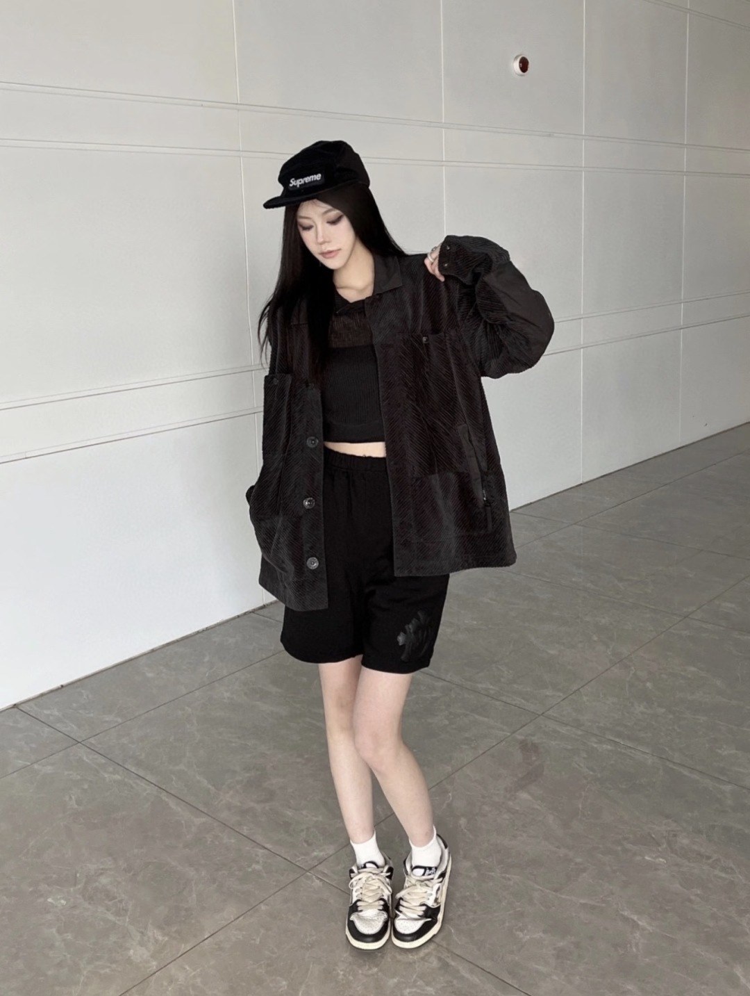 크롬하츠 크로스 패치 스웨트 쇼츠