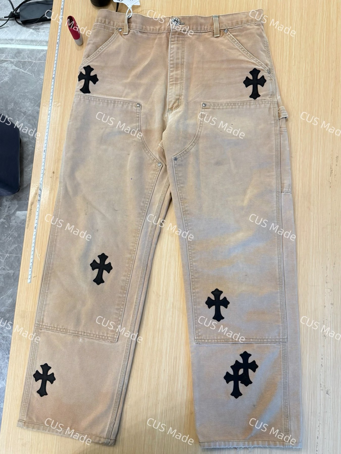 크롬하츠 크로스 패치 카펜터 워크 팬츠