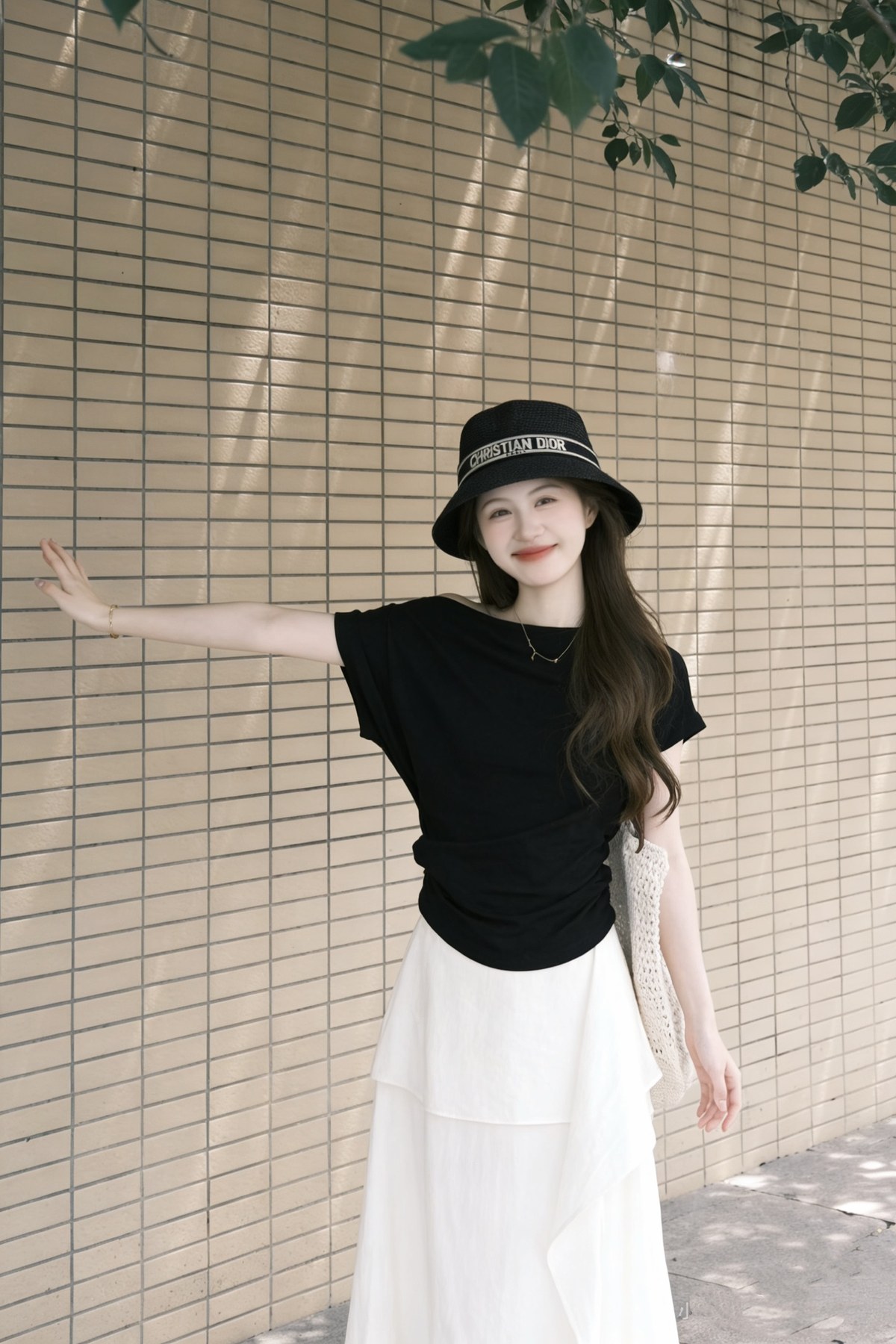 디올 크리스찬 디올 로고 밴드 버킷햇