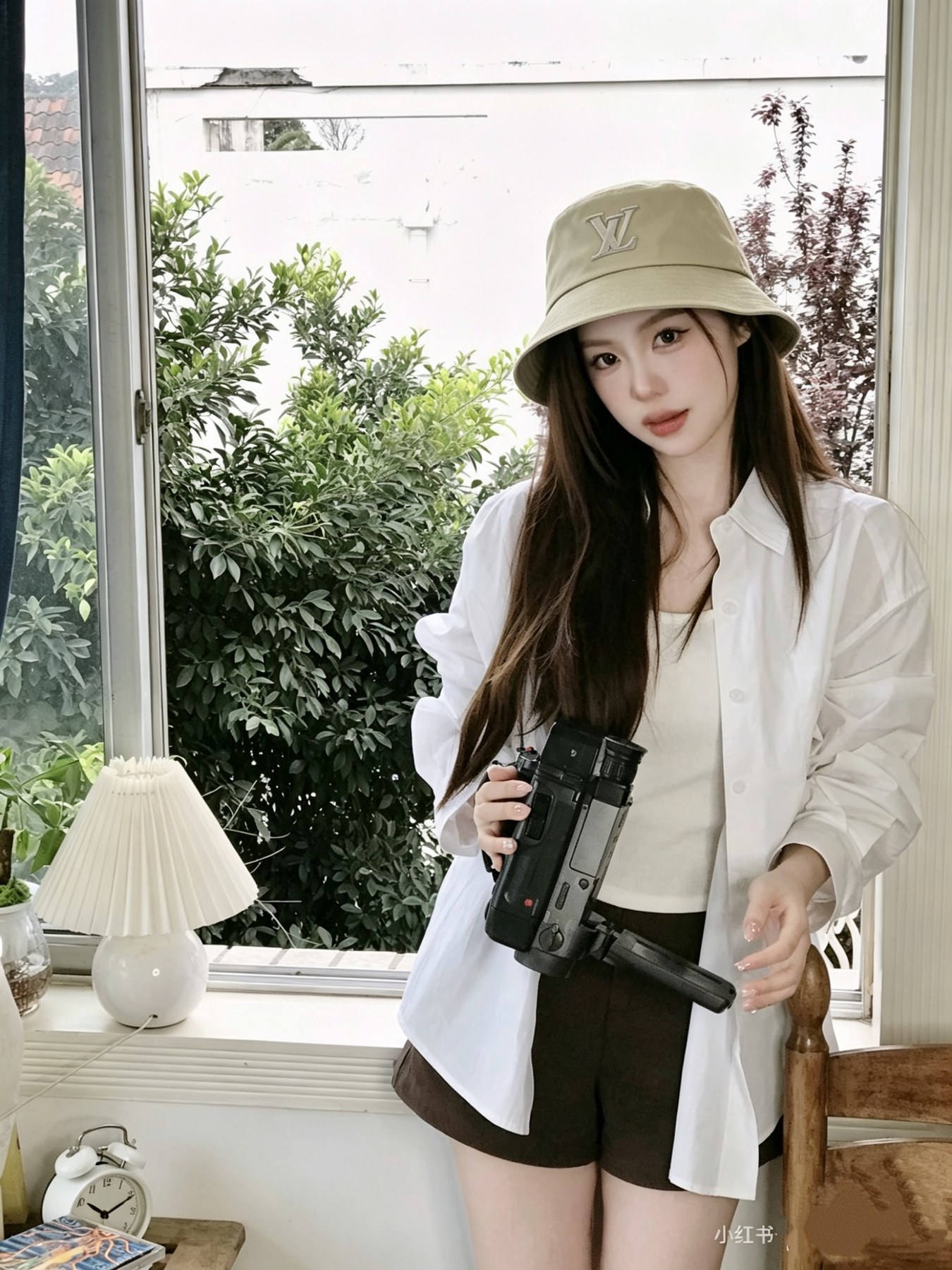 루이 비통 LV 이니셜 자수 버킷햇