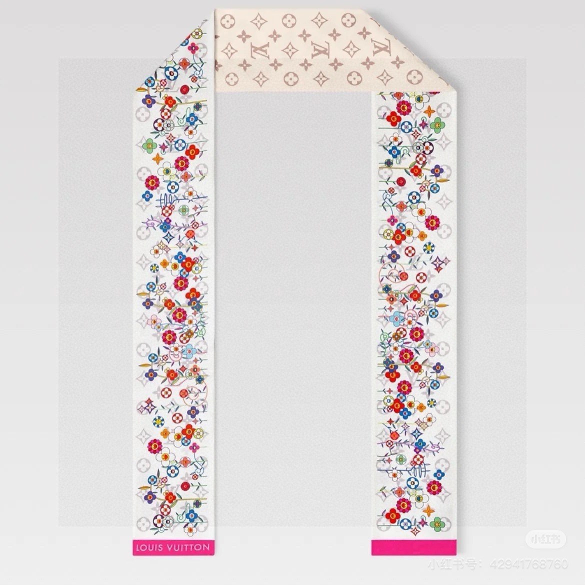 루이 비통 루이 비통 x 무라카미 다카시 멀티컬러 모노그램 방도 스카프